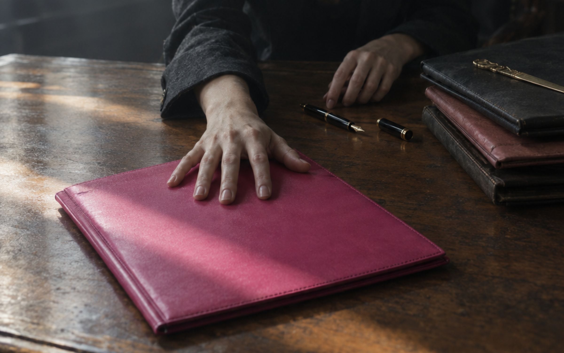 Woman passing folder why does every decision still need her. its-handled.